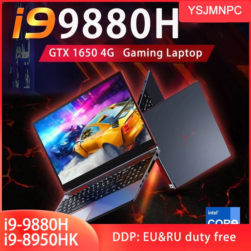 YSJMNPC-ordenador portátil para videojuegos, Laptop con i9-10885H Intel Core i7 10870H, GTX1650, 4G, pantalla IPS de 16,1 pulgadas, RAM máxima de 64GB, 2 x DDR4, 2 x M.2, NVMe