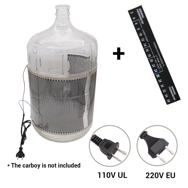 Calentador de envoltura de fermentación eléctrico casero de 40 vatios 110v(UL) y 220V(UE) enchufe casero Carboy fermentador cubo cerveza vino