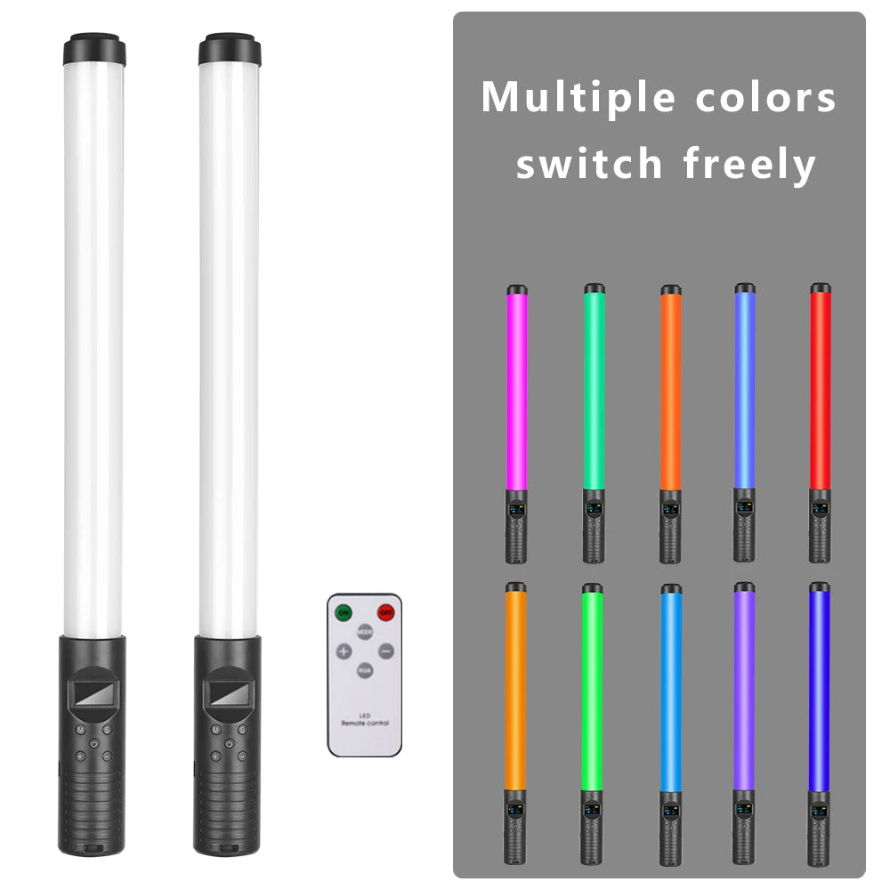Nagnahz T200 Tubo de luz de vídeo RGB con soporte de trípode, lámpara de luz de relleno Vlog con control remoto, estudio de fotografía, Ligt para TikTok, YOUTUBE en vivo Luz de foto LED Lámpara de tubo de estudio RGB