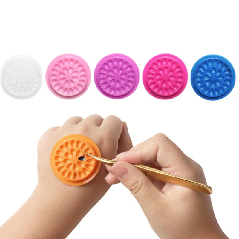 100 Uds soporte de pegamento para pestañas suministros de extensión de pestañas junta de paleta adhesiva bandeja de pestañas almohadillas de plástico herramienta de maquillaje