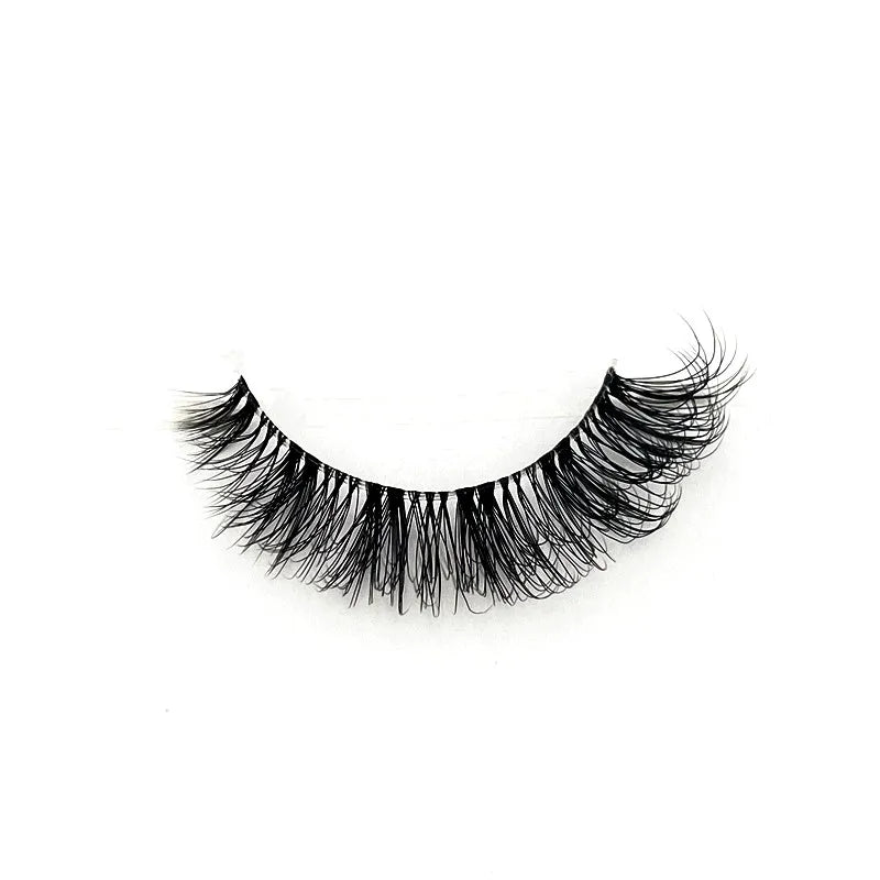 10 pares de pestañas de visón, pestañas transparentes entrecruzadas, banda transparente, pestañas postizas hechas a mano, pestañas dramáticas, pestañas superiores