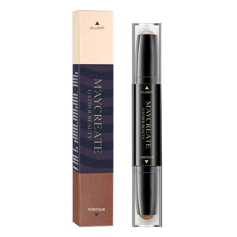 1 unidad de barra correctora de doble punta, maquillaje Facial, lápiz de base cremoso, cosméticos para mujeres, barra de contorno para resaltar la cara, ojeras