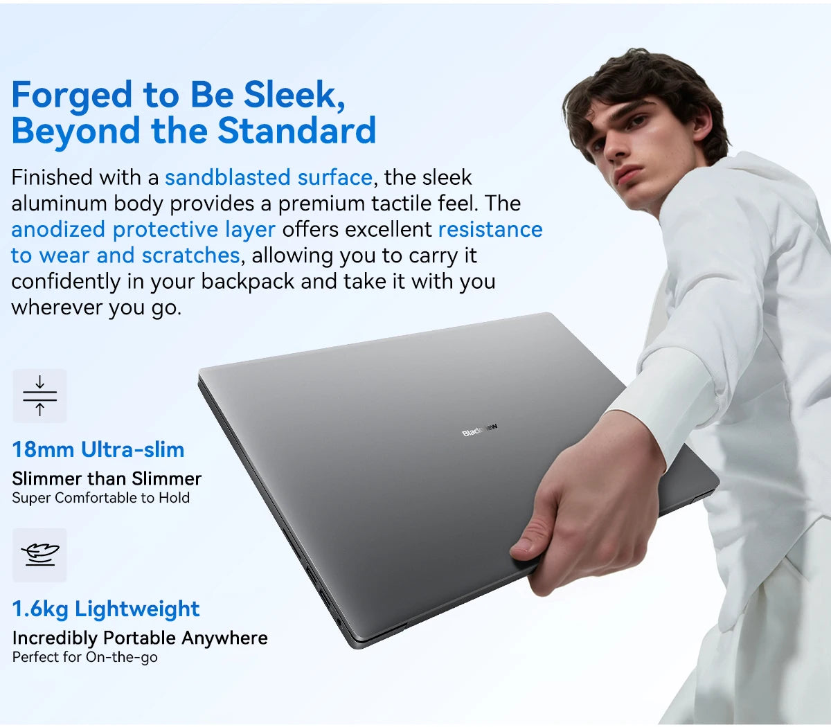[Estreno mundial] Laptop Blackview AceBook 12 Win 11 Pro Pantalla de 16'' 1920*1200, Notebook Intel I5-1030NG7, 16GB 512GB, 5000mAh