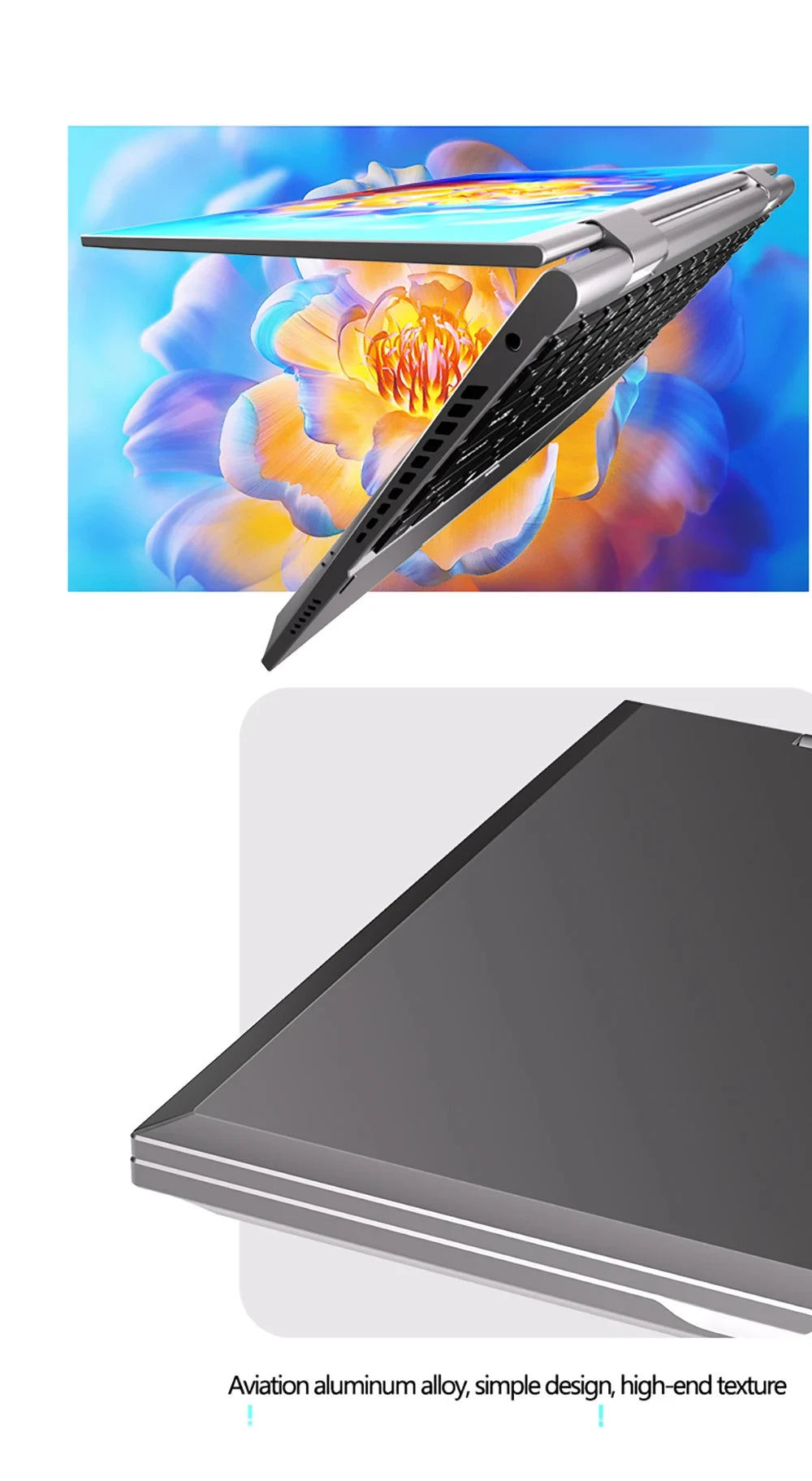 Pantalla táctil 2 en 1 de 10,95 pulgadas 360 °   Flip Laptop Intel N95 Win 11 Pro 16GB DDR5 2TB SSD Metal para juegos de oficina Mini Notebook PC