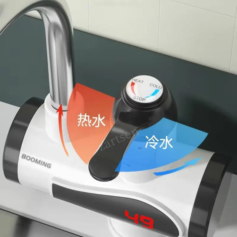 Calentador de agua eléctrico para cocina, grifo de agua caliente instantáneo, grifo de calefacción en frío, calentador de agua instantáneo sin tanque