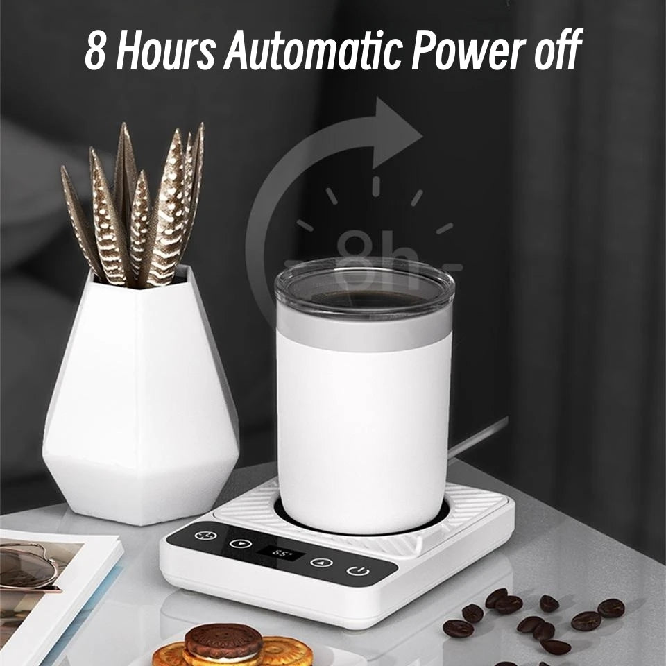 Calentador de tazas de café eléctrico, calentador de tazas portátil para agua, té, posavasos con calefacción, 9 ajustes de temperatura para el hogar y la Oficina, temporizador