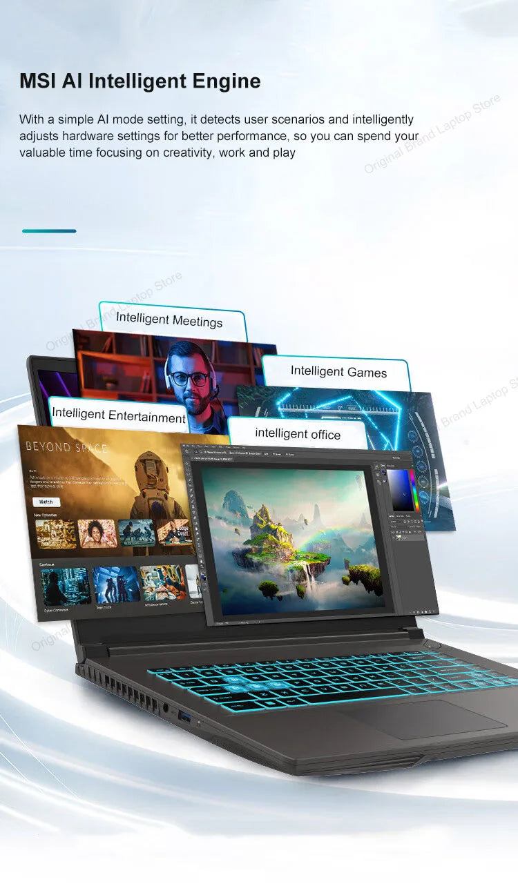 2024 MSI Thin 15 Laptop para juegos 15,6 pulgadas 2,5 K FHD 144Hz pantalla IPS Notebook i5-13420H 32GB 1TB RTX3050 ordenador Netbook para juegos