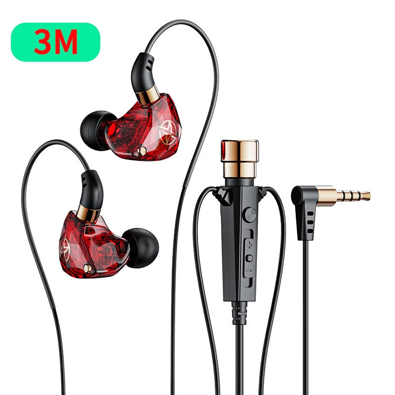 Auriculares con cable HiFi para Karaoke, cascos con micrófono para cantar y vivir, AUX de 3,5mm, graves pesados, cancelación de ruido, 1,2 M, 3M, música KTV