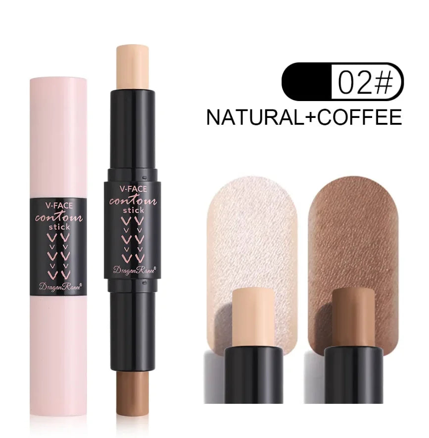 1 unidad de barra correctora de doble punta, maquillaje Facial, lápiz de base cremoso, cosméticos para mujeres, barra de contorno para resaltar la cara, ojeras