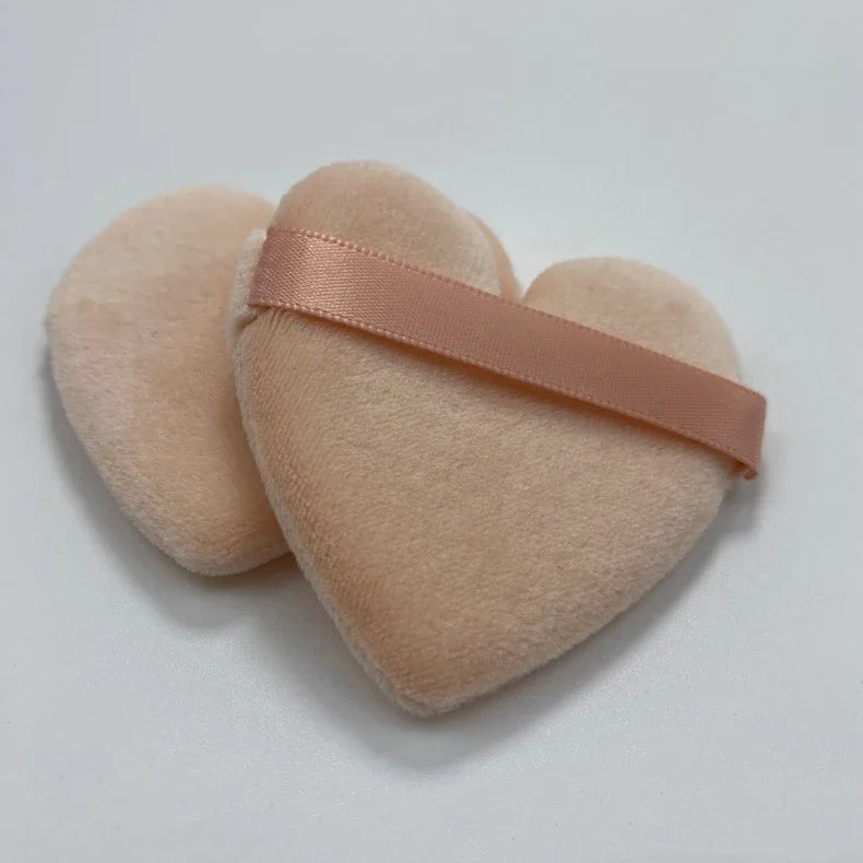 5-50 Uds. Esponja cosmética de terciopelo con forma de corazón y amor, esponja suave reutilizable, herramientas de belleza Facial, polvo seco suelto colorido, esponjas de maquillaje