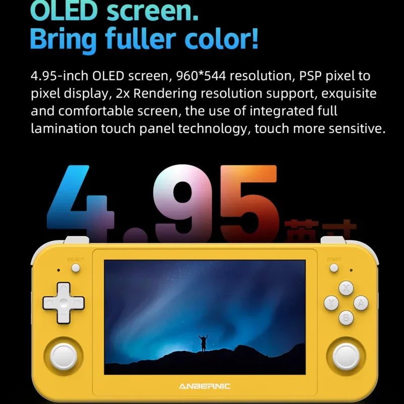 ANBERNIC-consola de juegos portátil RG505, sistema Android 12, Unisoc T618 Tiger, pantalla táctil OLED de 4,95 pulgadas con joystick Hall, regalos