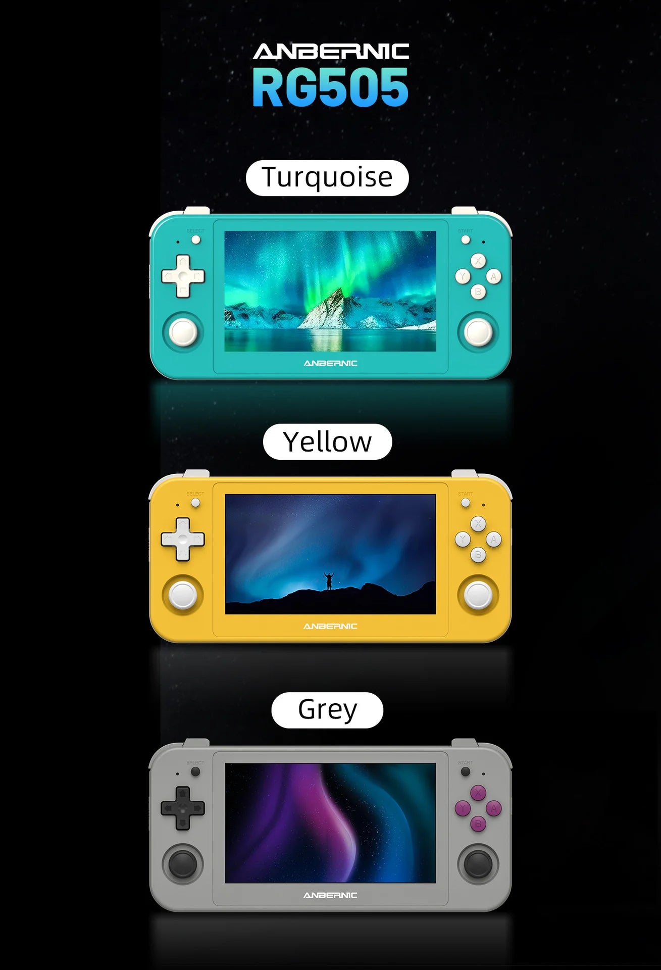 ANBERNIC-consola de juegos portátil RG505, sistema Android 12, Unisoc T618 Tiger, pantalla táctil OLED de 4,95 pulgadas con joystick Hall, regalos
