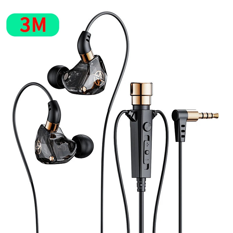 Auriculares con cable HiFi para Karaoke, cascos con micrófono para cantar y vivir, AUX de 3,5mm, graves pesados, cancelación de ruido, 1,2 M, 3M, música KTV