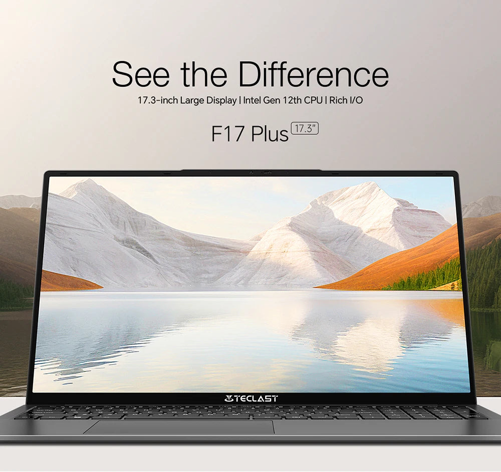Teclast F17Plus laptop de 17.3 pulgadas, 16 GB de RAM 512GB SSD, Intel N95, Windows 11 Pro, ordenadores portátiles de 180 ° Flip