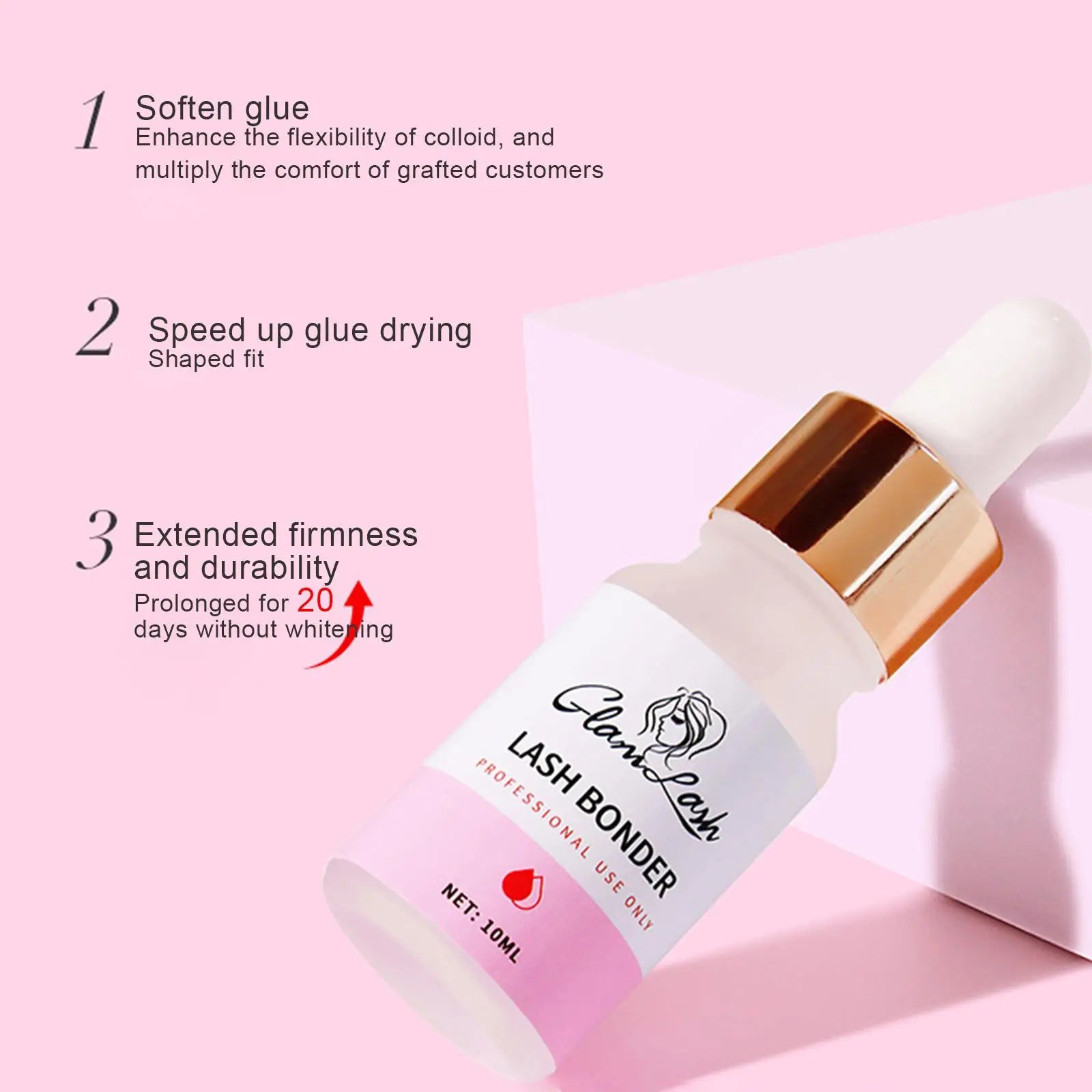 Agente fijador Super Bonder de 10ml para extensiones de pestañas, imprimación para pegamento de pestañas, ayuda adhesiva para pestañas