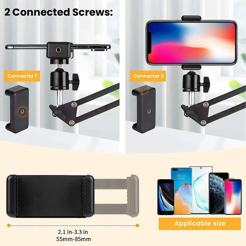 Trípode de brazo flexible Roreta para mesa de soporte de teléfono ancla doblada 360 °   Rotación en línea de computadora portátil de escritorio Video Fotografía de disparo en vivo