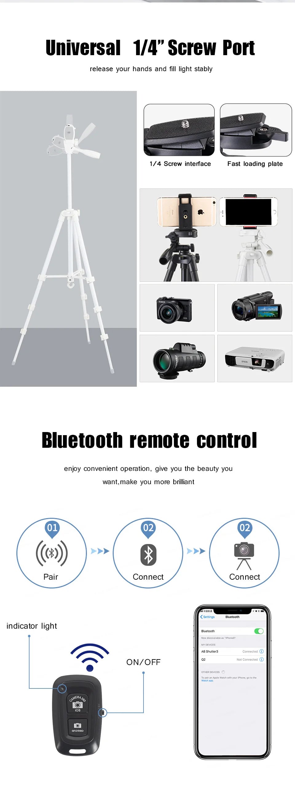 Trípode de 140CM para teléfono, soporte con control remoto para Selfie, grabación de vídeo profesional, cámara de fotografía, para Xiaomi, HUAWEI, IPhone, Gopro