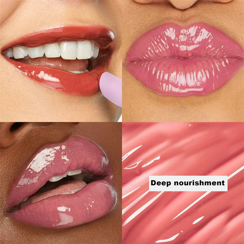 8 colores lápiz labial de gelatina espejo hidratante agua luz brillo de labios sólido rojo rosa Sexy vidrio labio esmalte tinte maquillaje cosméticos nuevo