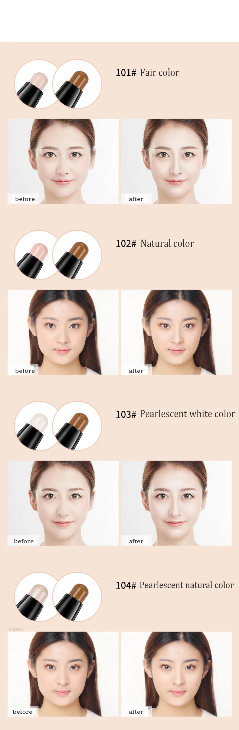 1 unidad de barra correctora de doble punta, maquillaje Facial, lápiz de base cremoso, cosméticos para mujeres, barra de contorno para resaltar la cara, ojeras