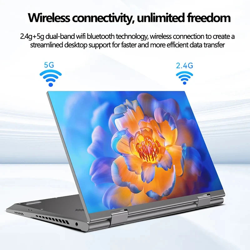 Pantalla táctil 2 en 1 de 10,95 pulgadas 360 °   Flip Laptop Intel N95 Win 11 Pro 16GB DDR5 2TB SSD Metal para juegos de oficina Mini Notebook PC