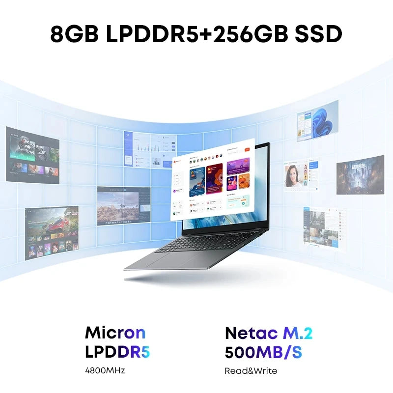 CHUWI GemiBook Plus Laptop 16GB LPDDR5 512GB SSD Intel Alder Lake N100 15.6'' FHD 1920*1080 WiFi 6 Windows 11 Laptops