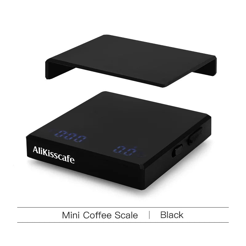 AliKisscafe-báscula Digital de café con temporizador, herramientas de Barista portátiles de precisión electrónica Usb, accesorios de cocina para Espresso