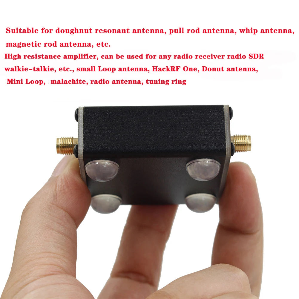 Antena Circular amplificador de alta impedancia 1Hz-300MHz antena de onda corta Donut 5V 600mA para HackRF One para Walkie Talkie SDR