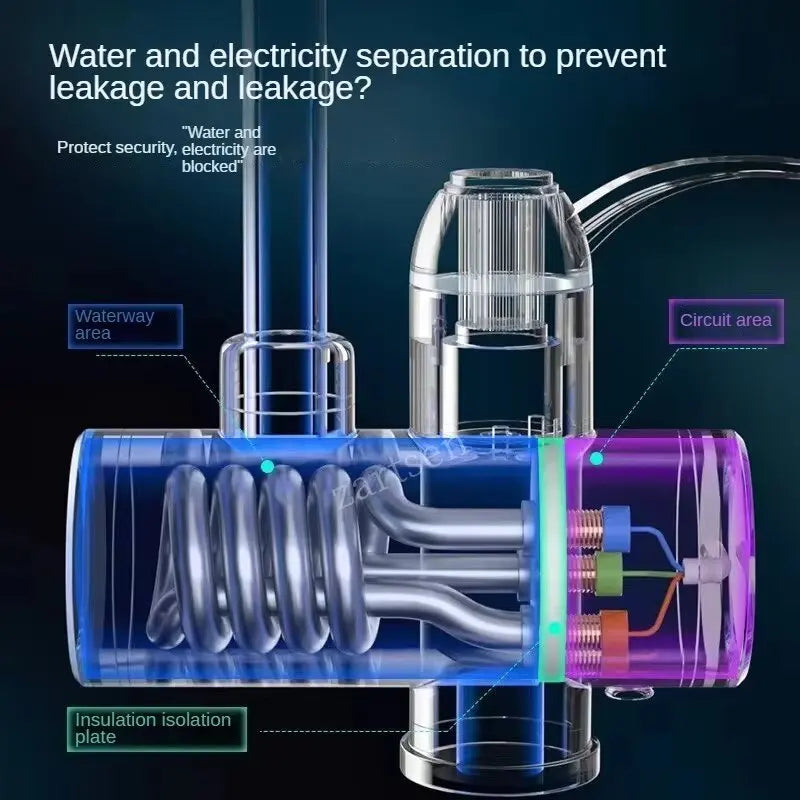 Calentador de agua eléctrico para cocina, grifo de agua caliente instantáneo, grifo de calefacción en frío, calentador de agua instantáneo sin tanque